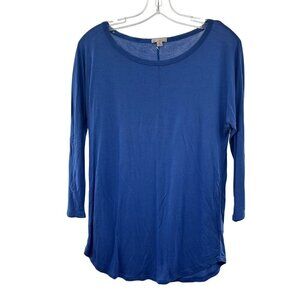 Gap Women's 3/4 Sleeve Top Blue Purple Semi Sheer Size XS